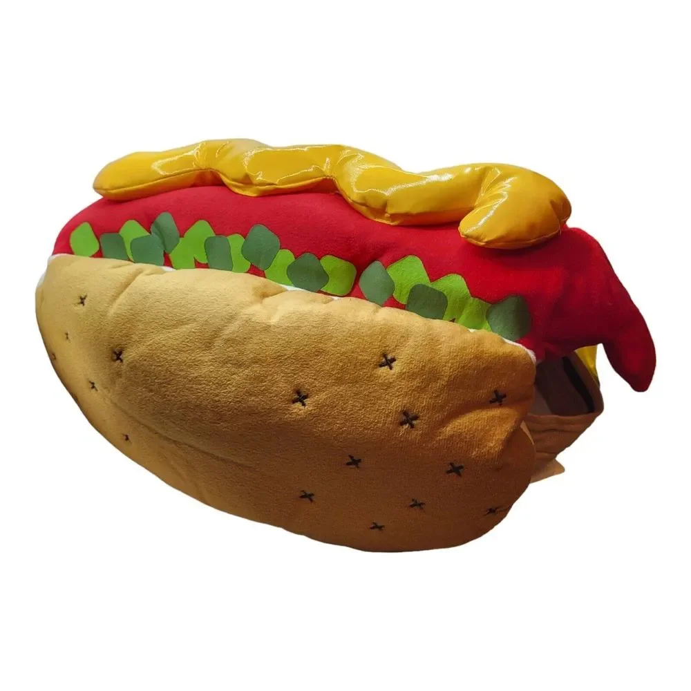 Hotdog Weiner Bun Dog Costume Medium Mustard Relish